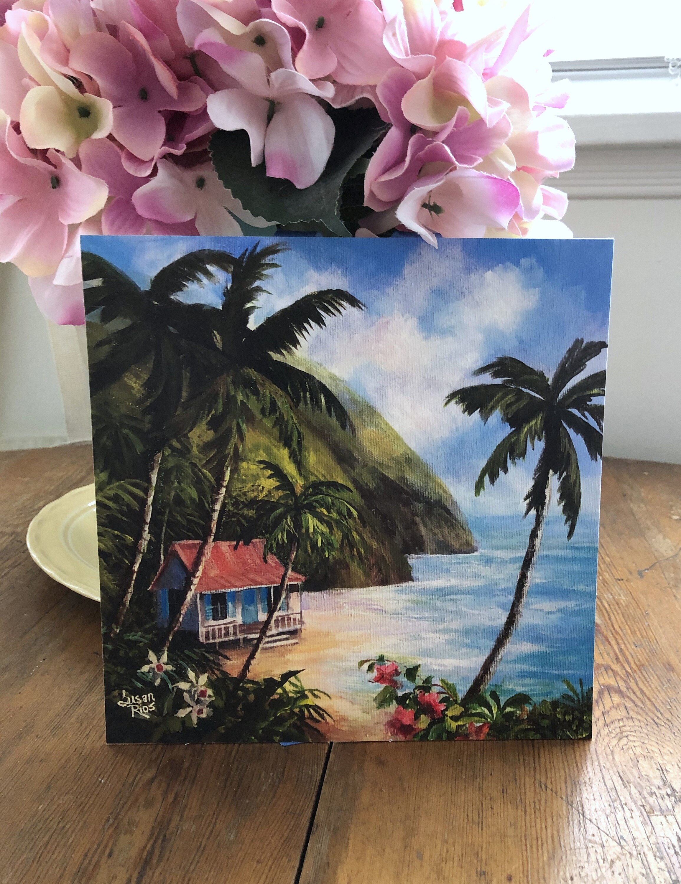 Vintage Hawaii Art Print, Hawaiian Coast Art Print, Tropical