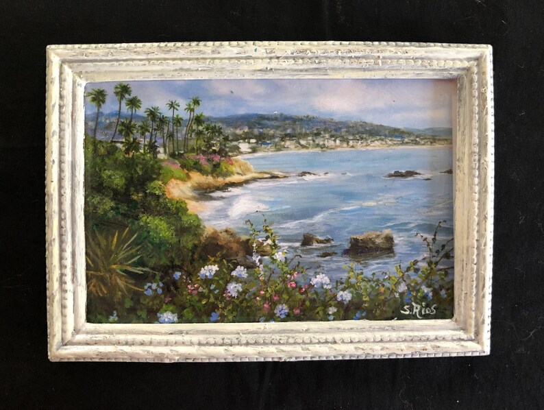 Laguna Coastline Art Print Miniature Framed Laguna Beach Etsy