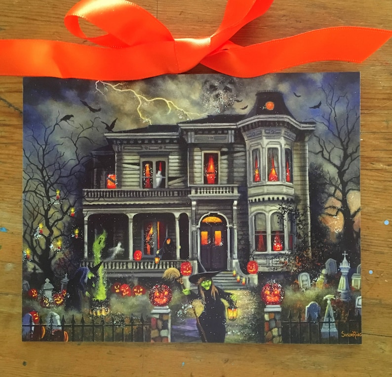 Halloween Wall Art Halloween Print Halloween Haunted House Etsy