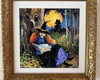 The Good Witch - Halloween Art Print, Whimsical Witchy Home Decor for Fall Season