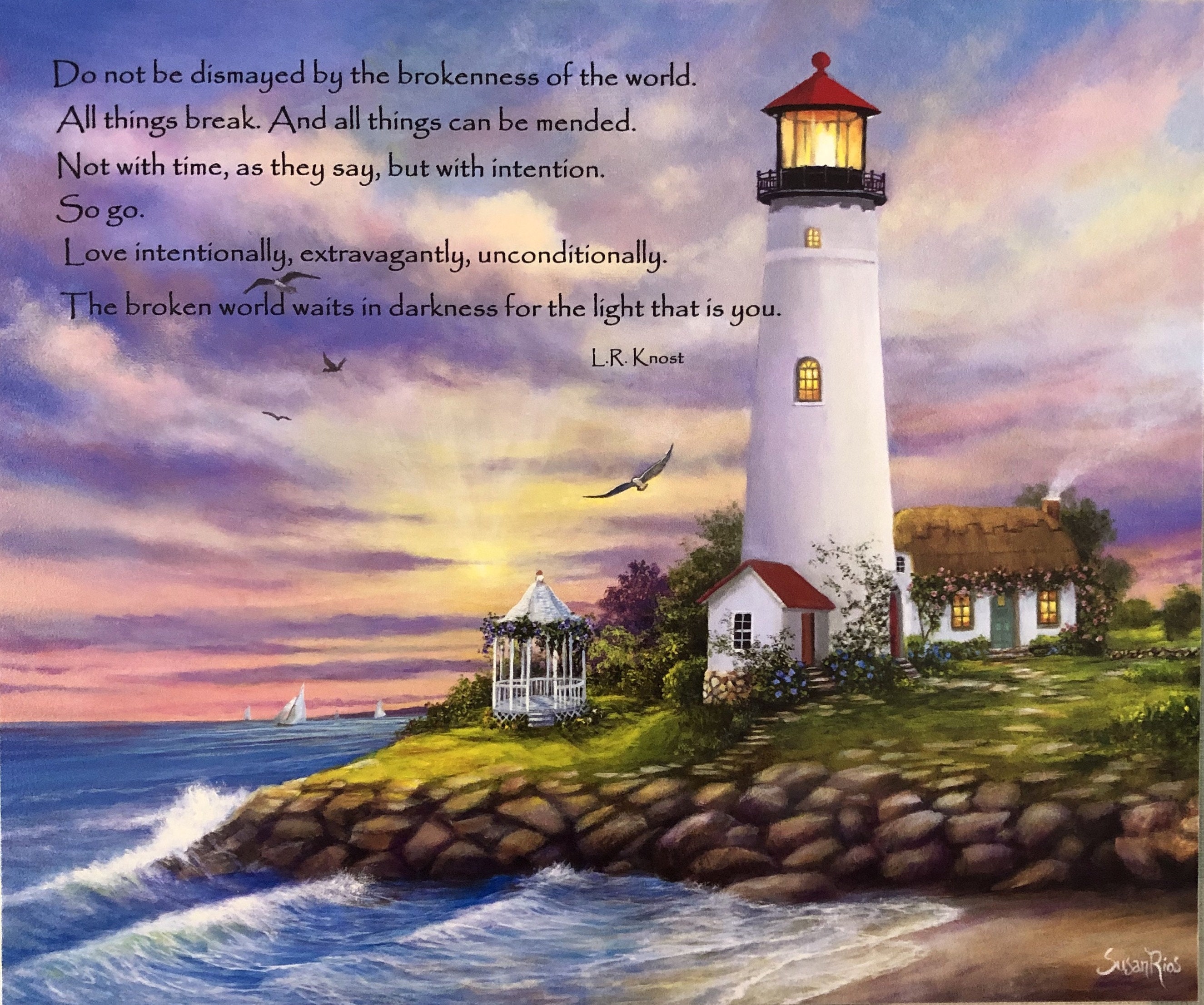 Inspirational Quote Lighthouse Art Print Lighthouse at Etsy