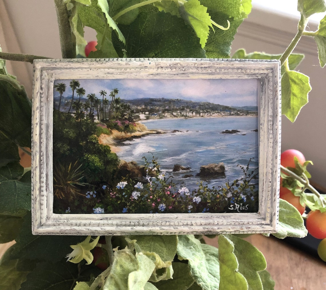 Laguna Coastline Art Print Miniature Framed Laguna Beach Etsy