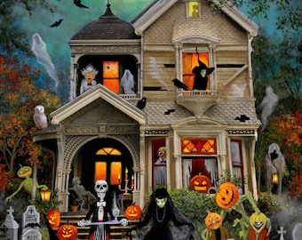 Eerie Halloween Welcome Sign: Spooky Witch-Themed Wall Decor for Haunted House Parties
