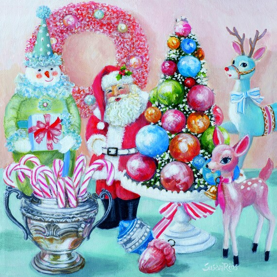 Vintage Christmas Image Christmas Art Shabby Chic Christmas Etsy