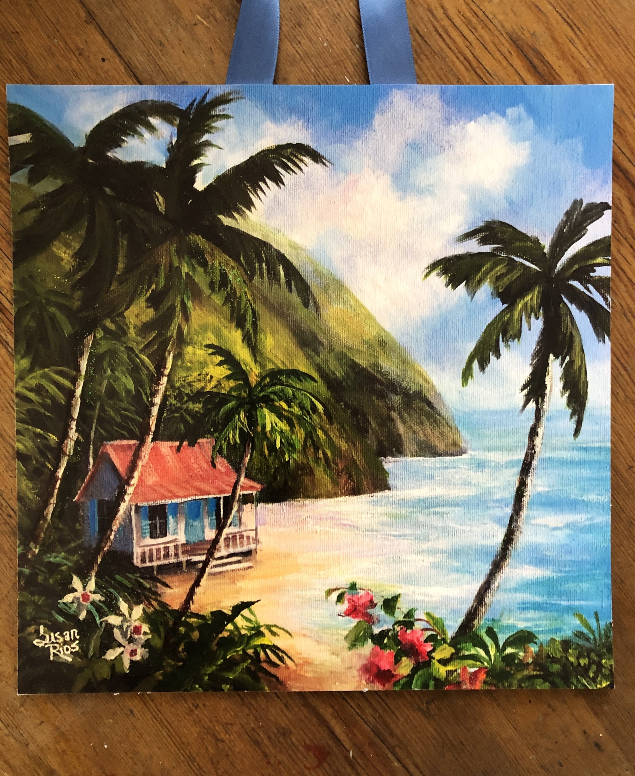 Vintage Hawaii Art Print, Hawaiian Coast Art Print, Tropical
