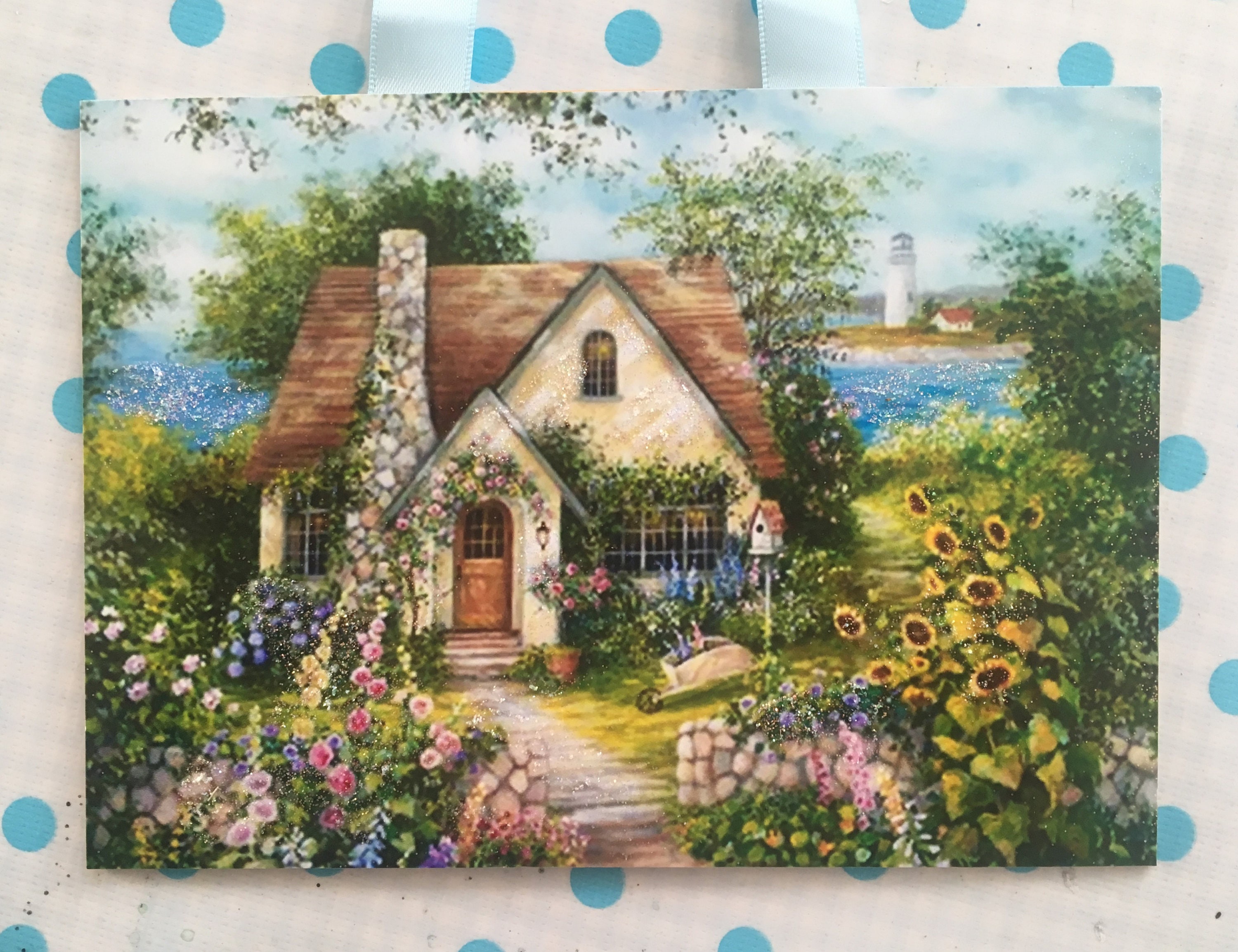 デビッド・タトウィラー、【THE GARDEN COTTAGE GIFT】 DIAMOND DOTZ® Make a Wish Cottage (Thomas Kinkade) Special