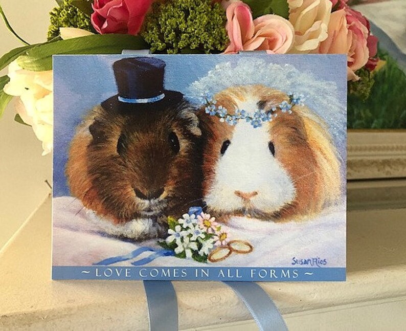 Photo inspiration: Gallery Detail: Guinea Pig Love Art Print Guinea Pig Wedding Art Guinea