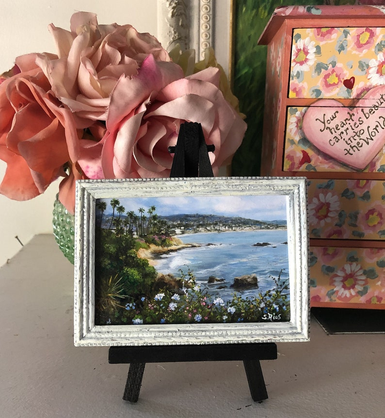 Laguna Coastline Art Print Miniature Framed Laguna Beach Etsy