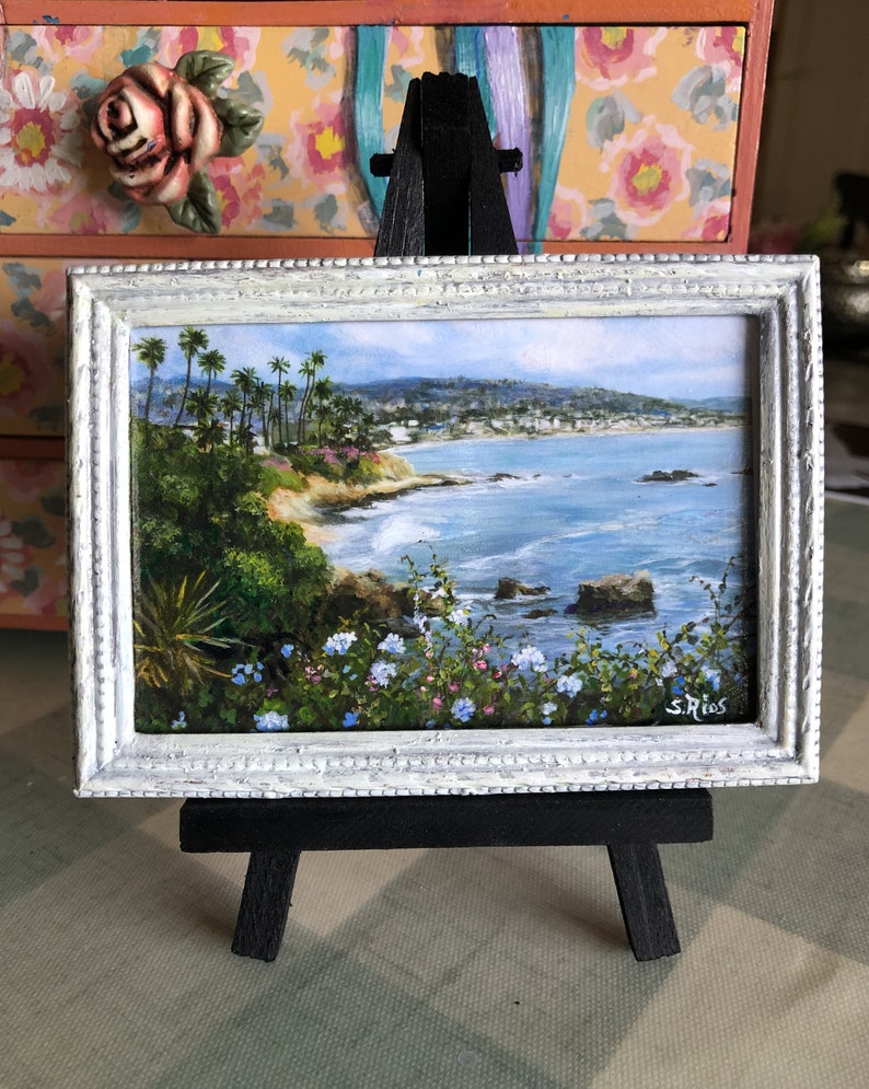 Laguna Coastline Art Print Miniature Framed Laguna Beach Etsy
