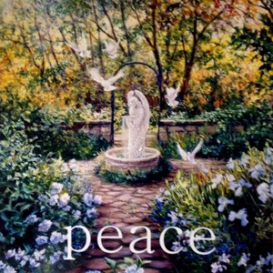 Peace Art Print, Spiritual Art, Religious Art, Angel Art, White Doves, Garden Art Print