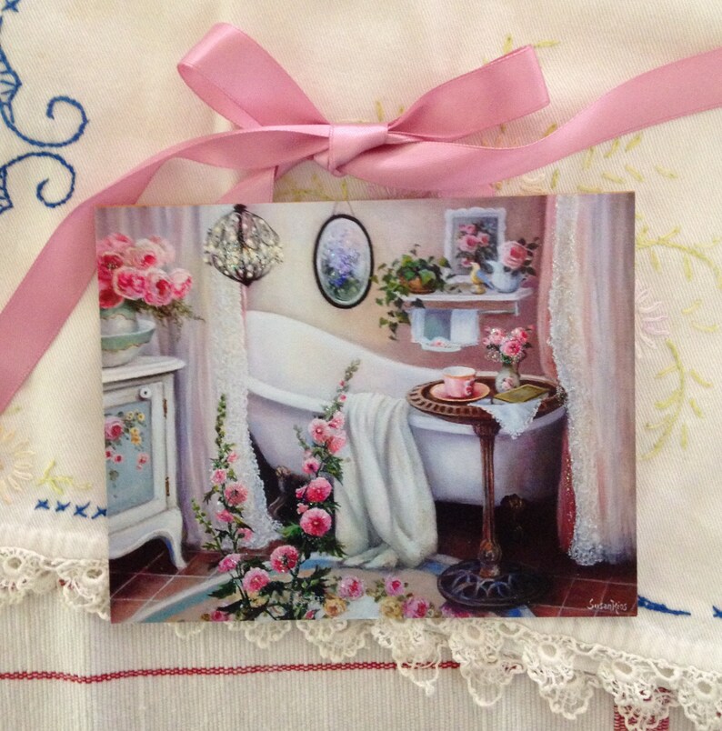 Vintage Bathroom Decor Vintage Bathtub Art Vintage Wall Etsy