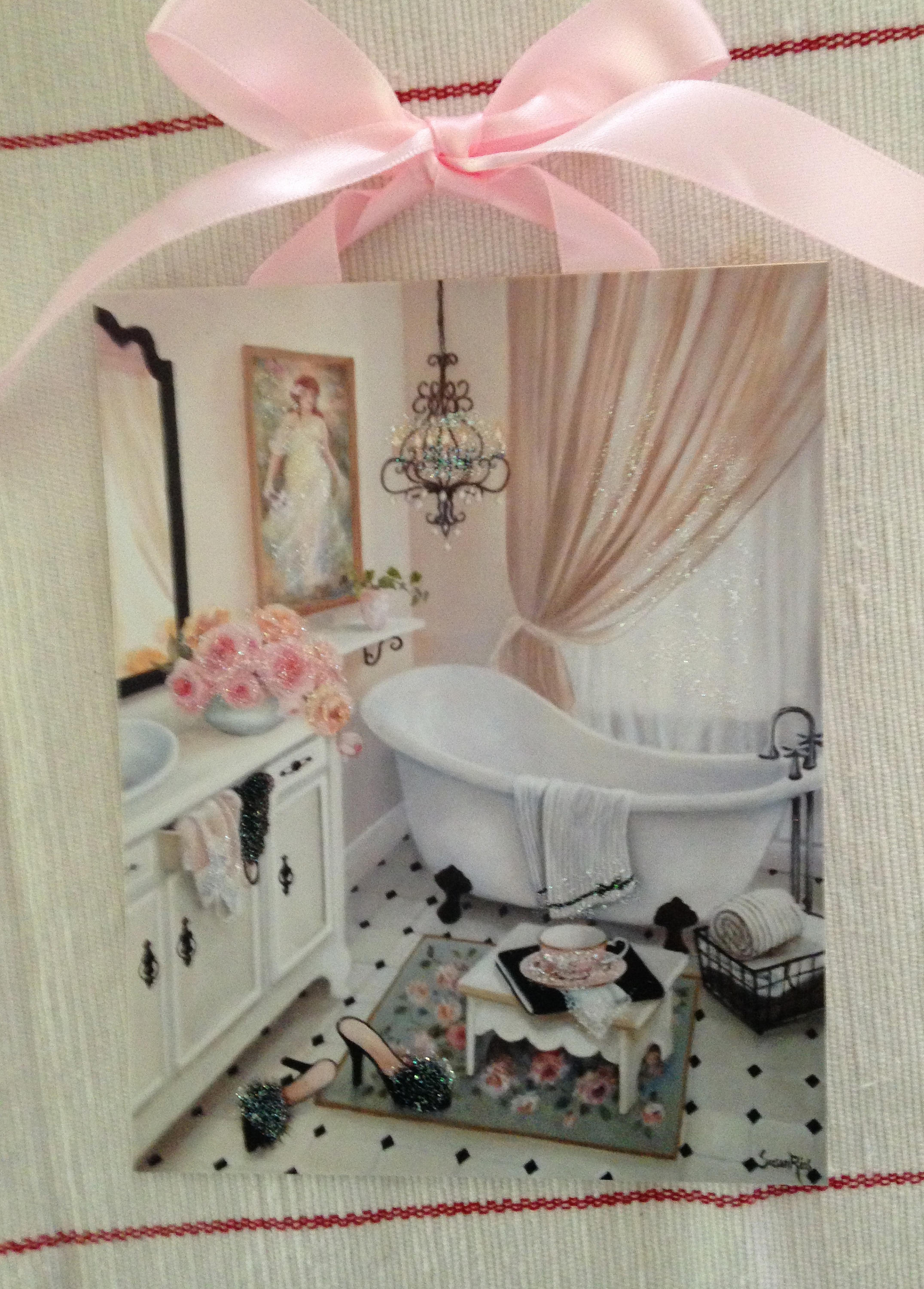 Powder Room Art Bathroom Art Print Vintage Bathtub Art | Etsy