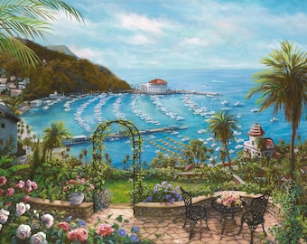 Catalina Art Print by Susan Rios, Catalina Retreat Art Print, Catalina Harbor, Catalina Garden