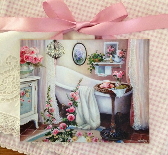 Vintage Bathroom Decor Vintage Bathtub Art Vintage Wall Etsy