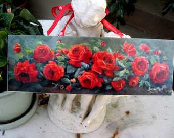 Red Roses Art, Rose Print, Rose Art, Valentine Decoration, Valentine Art, Red Rose Picture