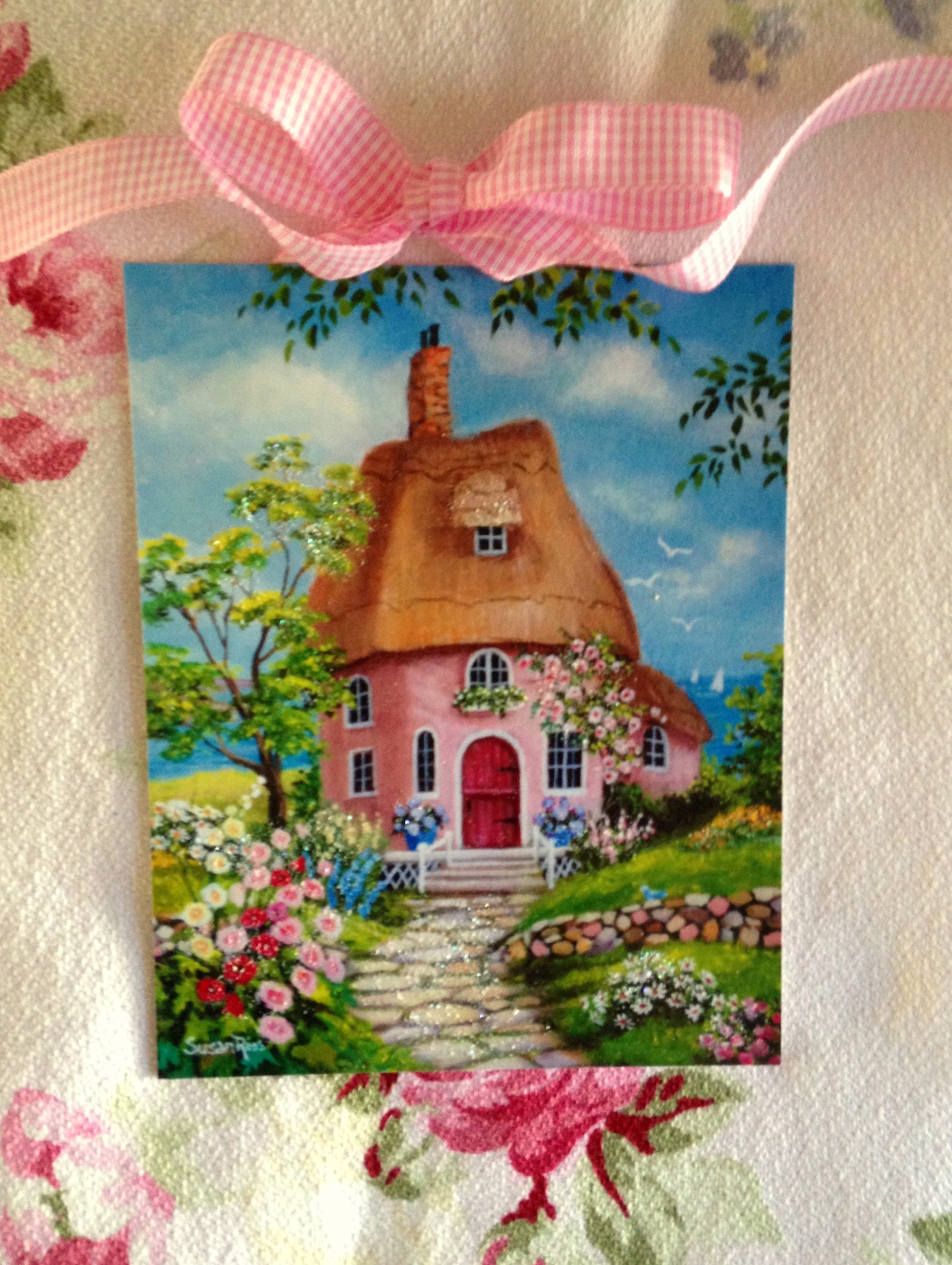 Storybook Cottage Art Print: Floral Cottage Home Decor - Etsy
