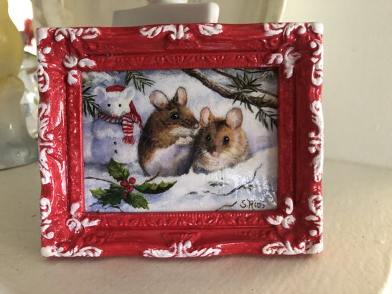 Snow Mouse Miniature Art Print by Susan Rios Mice Art - Etsy Snow Mouse Miniature Art Print by Susan Rios Mice Art - Etsy