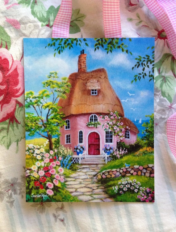 ヨーロッパ式刺繍絵タペストリー: A Cottage in the Forest 6/21までに! ヨーロッパ式刺繍絵タペストリー: A Cottage in the