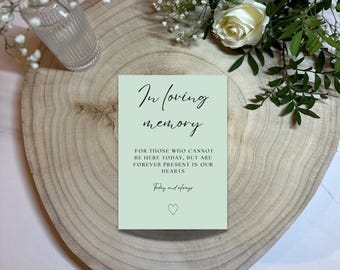 Sage Green In loving Memory wedding template wedding signs minimalist wedding ideas