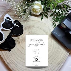 Wedding Polaroid Guestbook Sign wedding template digital download photo guestbook monochrome white and black personalised