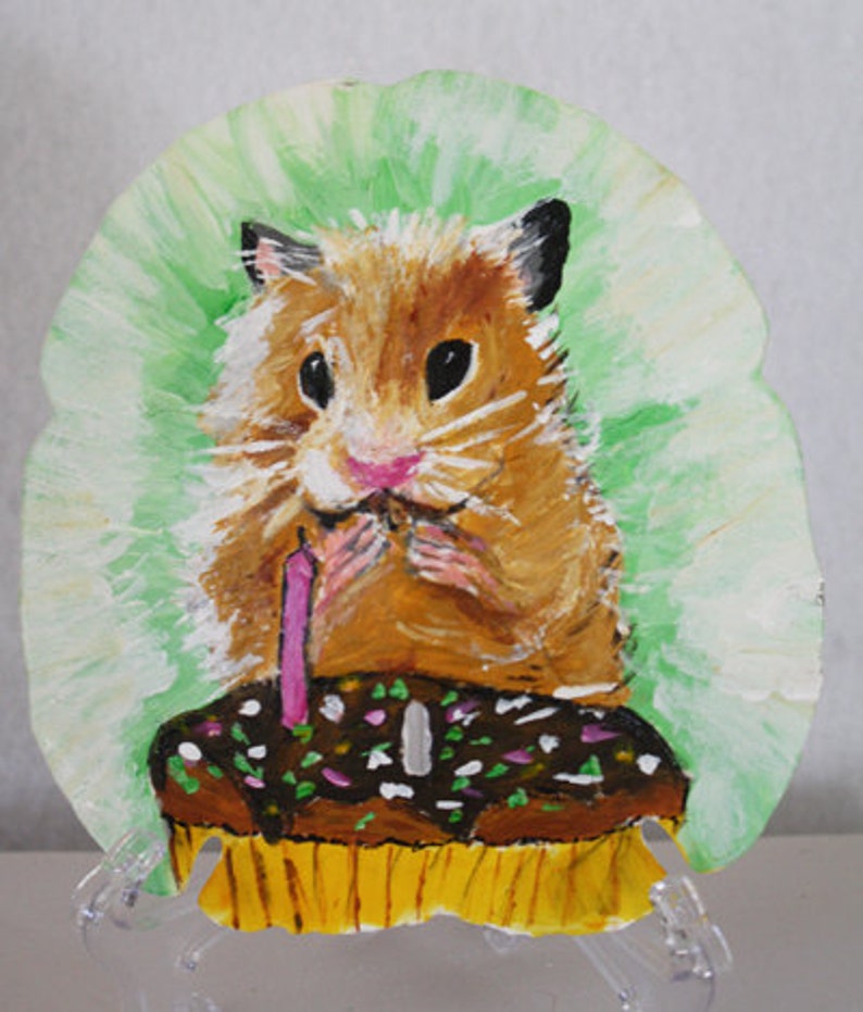 Painting on a Seashell-Happy Birthday Mouse