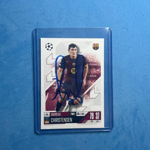 Andreas Christensen signierte Match Attax Karte mit Echtheitszertifikat