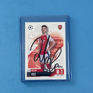 Declan Rice signierte Match Attax Karte mit COA