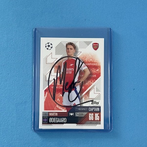 Martin Odegaard signierte Match Attax Karte mit COA
