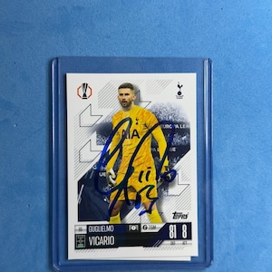 Guglielmo Vicario signierte Match Attax Karte mit COA