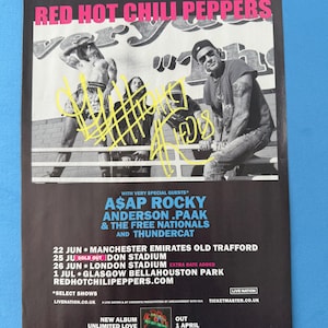 Anthony Kiedis Signed Red Hot Chile Peppers A4 UK Tour Poster with COA