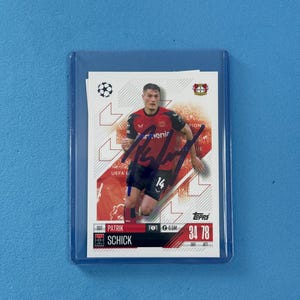 Patrik Schick signierte Match Attax Karte mit Echtheitszertifikat