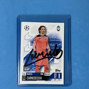 Marco Carnesecchi signierte Match Attax Karte mit COA