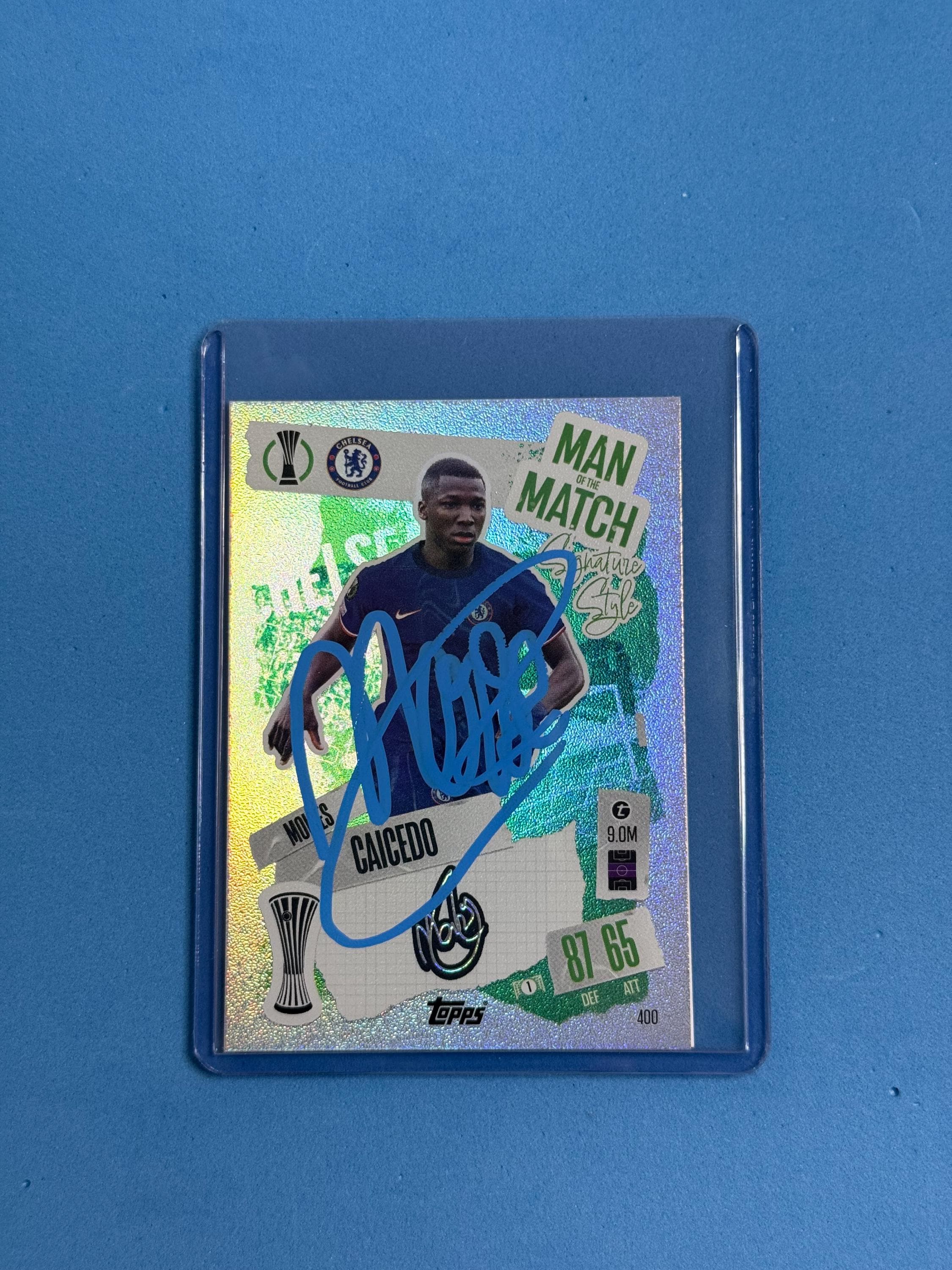 モイセス・カイセドのサイン入りマッチ・アタックスカード（COA付き