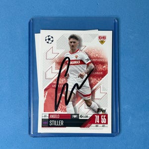 Angelo Stiller signierte Match Attax Karte mit COA