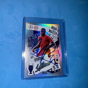 Dayot Upamecano signierte Match Attax Karte mit COA