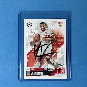 Josh Vagnoman signierte Match Attax Karte mit COA