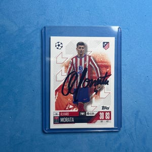 Alvaro Morata signierte Match Attax Karte mit COA
