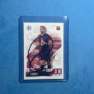 Ferran Torres signierte Match Attax Karte mit COA