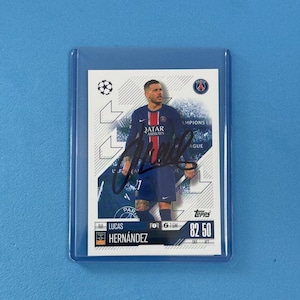 Lucas Hernandez signierte Match Attax Karte mit COA