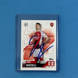 Gabriel Martinelli signierte Match Attax Karte mit Echtheitszertifikat