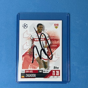 Dan-Axel Zagadou signierte Match Attax Karte mit COA