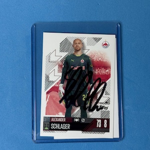 Alexander Schlager signierte Match Attax Karte mit COA