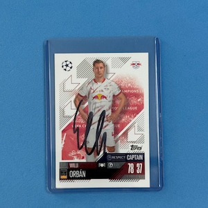 Willi Orban signierte Match Attax Karte mit COA