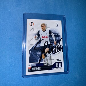 Von Timo Werner signierte Match Attax Karte mit Echtheitszertifikat