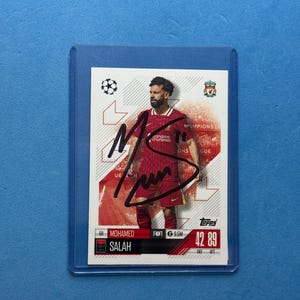 モハメド・サラー選手直筆サイン入りマッチ・アタックスカード（COA