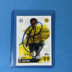 Karim Adeyemi signierte Match Attax Karte mit COA