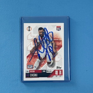 Von Martin Cherki signierte Match Attax Karte mit COA