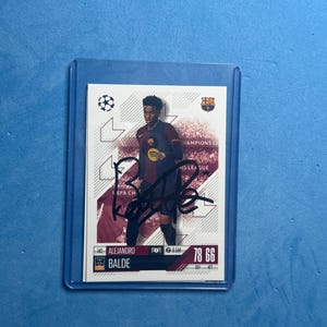 Alejdro Balde signierte Match Attax Karte mit COA