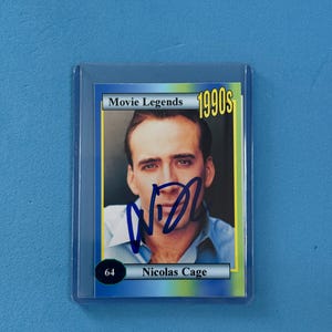 Nicolas Cage signierte Sammelkarte 'Movie Legends' Sammelkarte mit COA