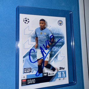 Savio signierte Match Attax Karte mit COA